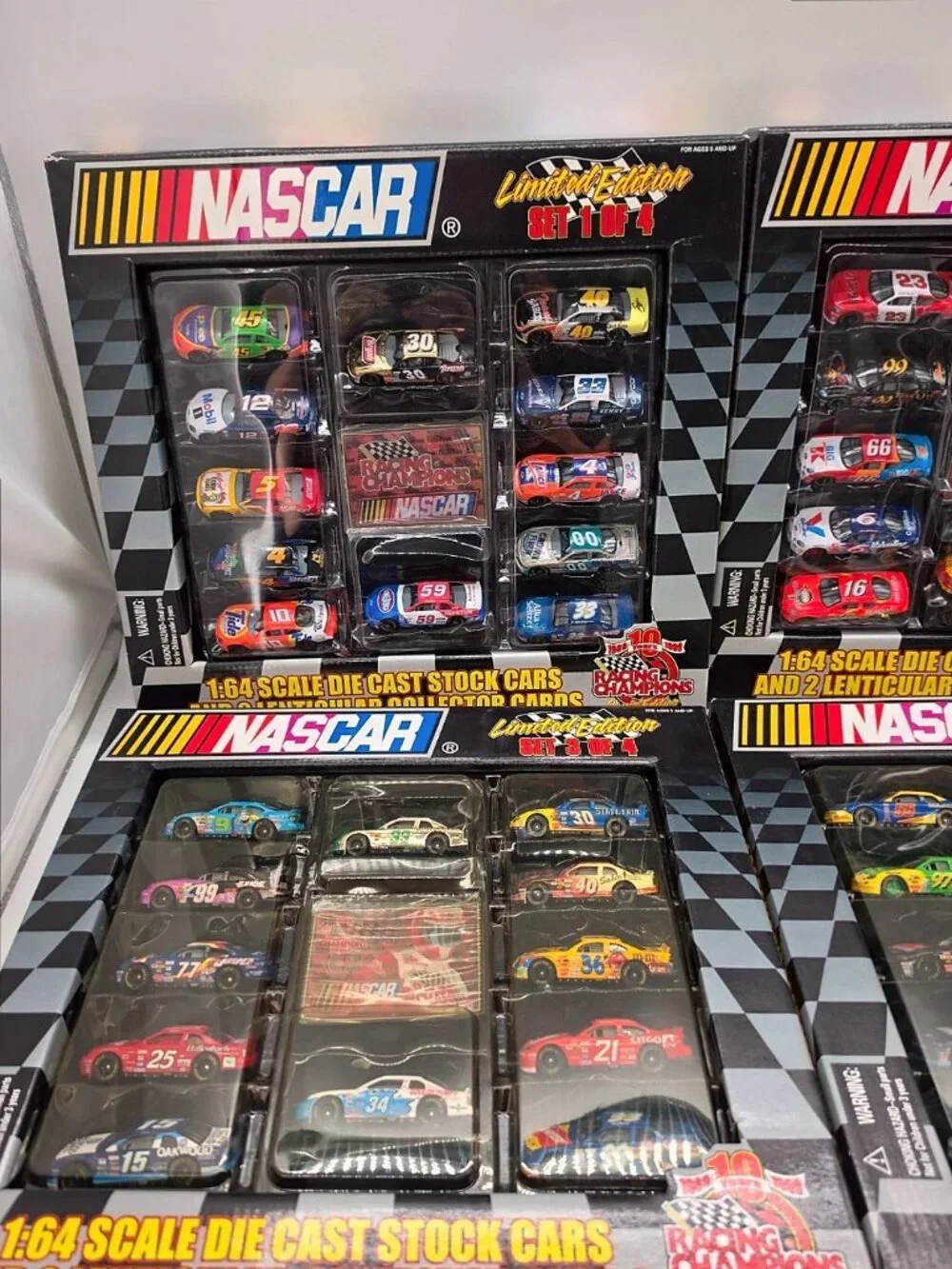 Racing Champions NASCAR 10th Anniversary 1:64 Diecast Sets 1-4 Complete 48 Cars